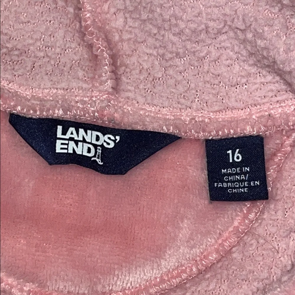 Lands' End Pink Kids Plush Robe, size 16